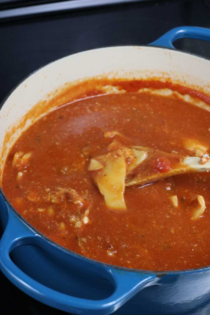 tomato soup and lasagna