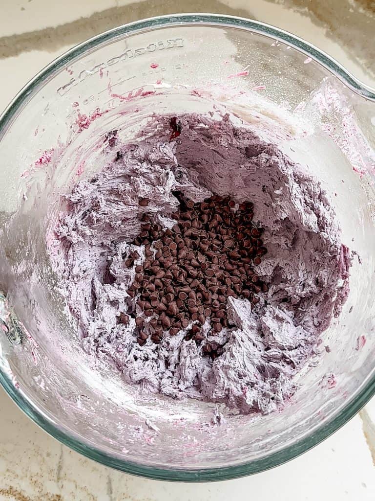 chocolate chips added to dough