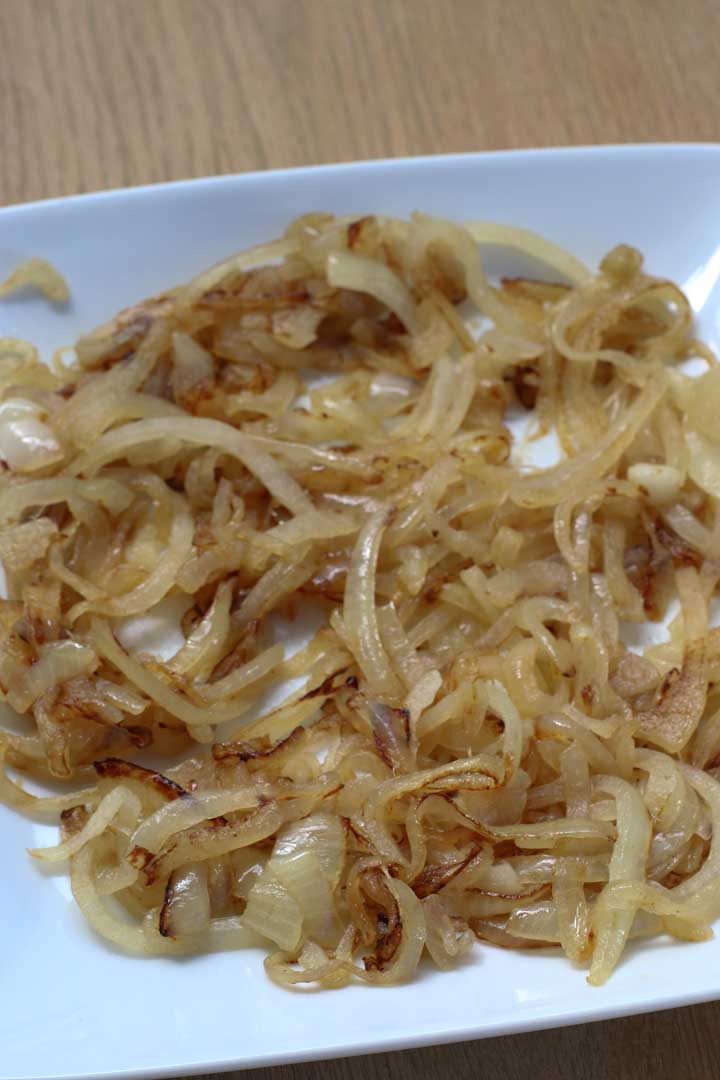 Caramelized onions on a plate.